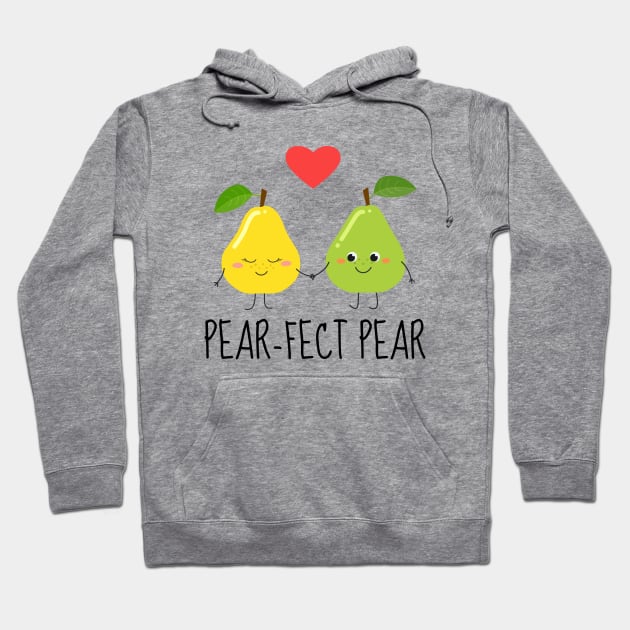 Pear-Fect Pear Funny Pear Couple Hoodie by DesignArchitect